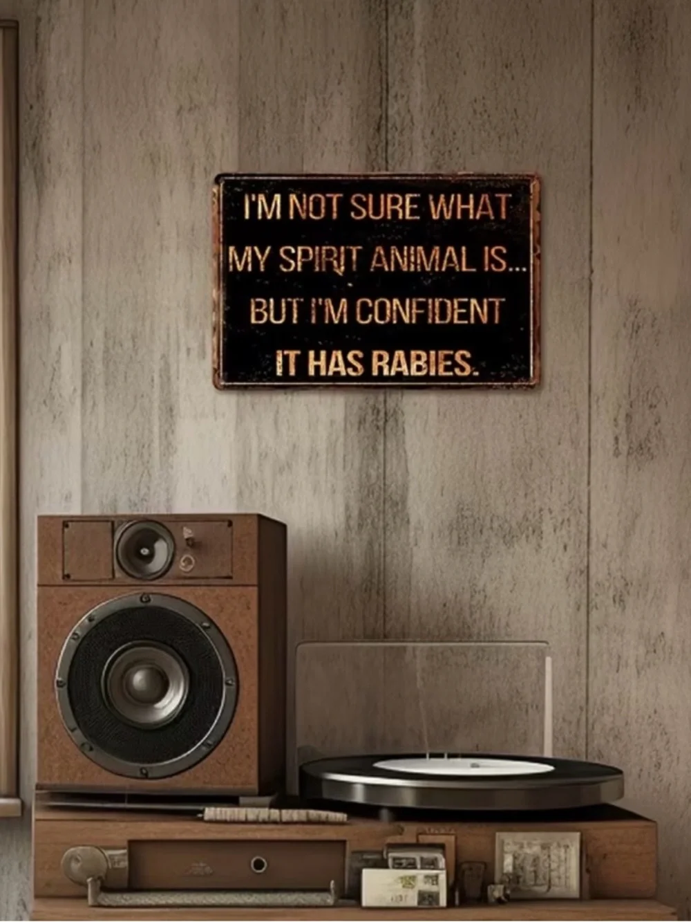 Black & Copper Funny Pet Sign - 'My Spirit Animal'